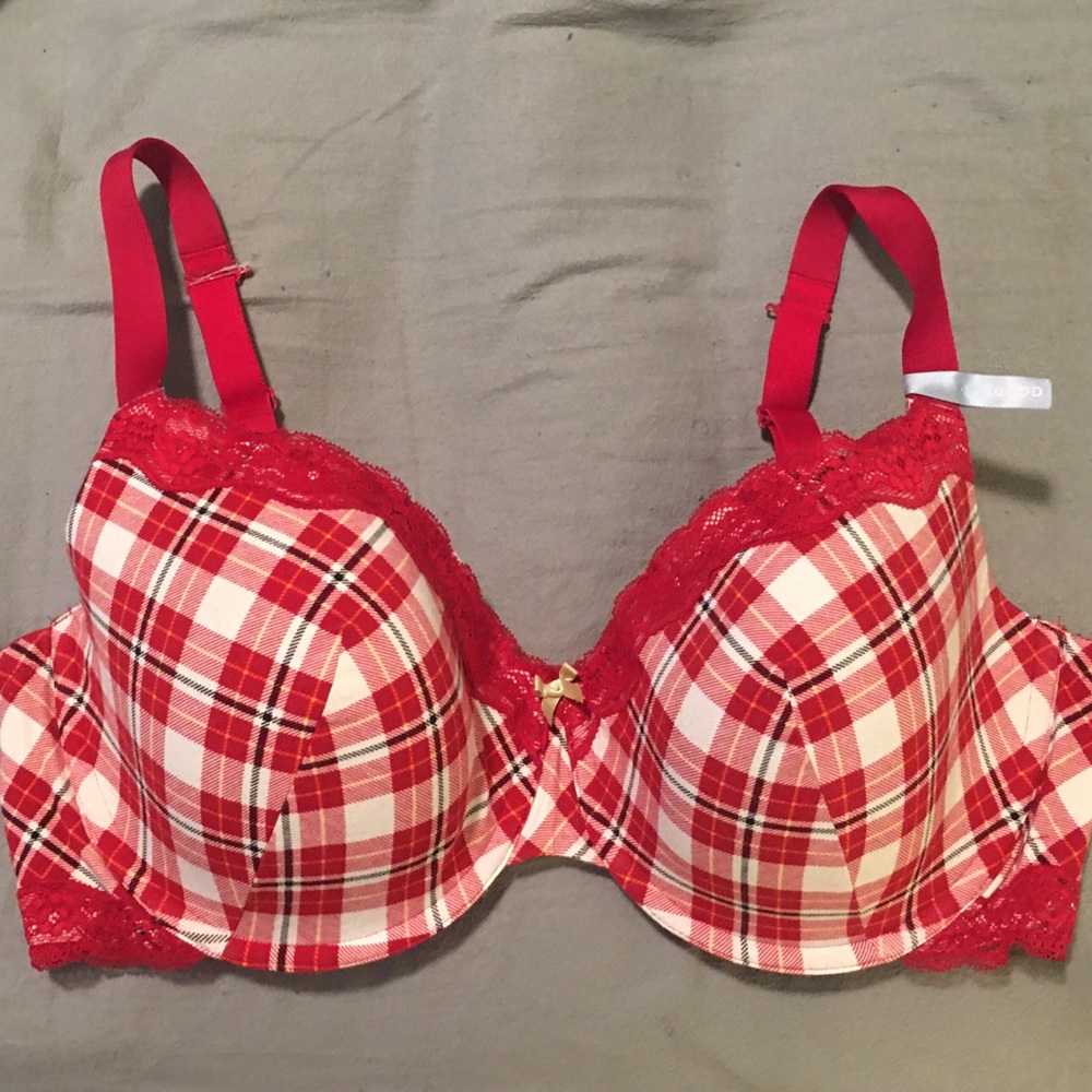 Ambrielle Plaid Red Bra